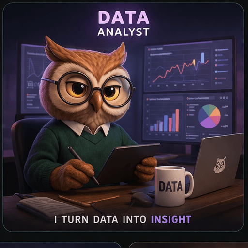 Owl character for Data Analyst